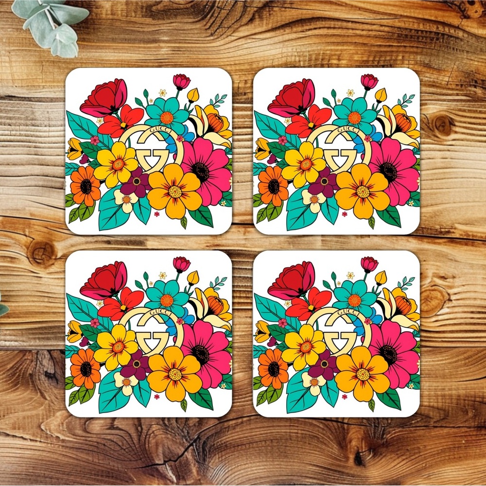 HANDMADE FASHION Set of 4 Ceramic Drink Coasters